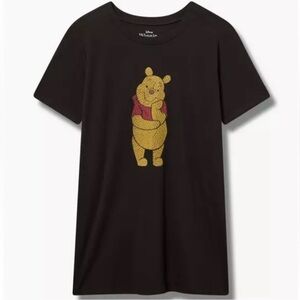 EUC Torrid X Disney Winnie The Pooh classic Rhinestone Tee Black Size 2X